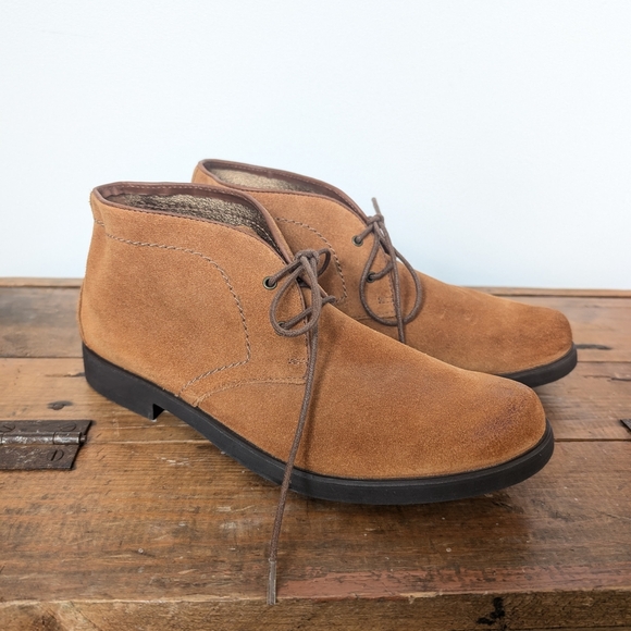 Hush Puppies Women's Tan Suede Chukka Booties In Size 8.5 - Picture 1 of 7